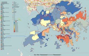 Example of multi-source spatial data resources including demographics, transportation and competitive analysis to locate the optimal dealership location in major international city
